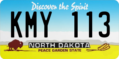 ND license plate KMY113