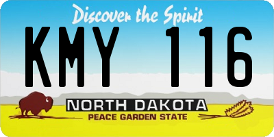 ND license plate KMY116