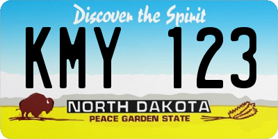 ND license plate KMY123