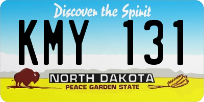 ND license plate KMY131