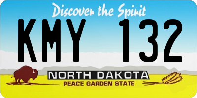 ND license plate KMY132