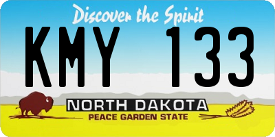 ND license plate KMY133