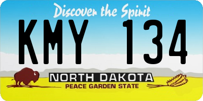 ND license plate KMY134