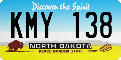 ND license plate KMY138
