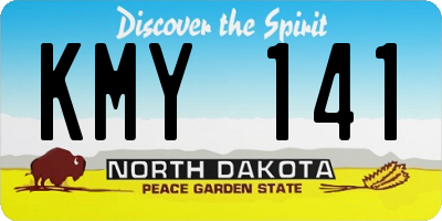 ND license plate KMY141