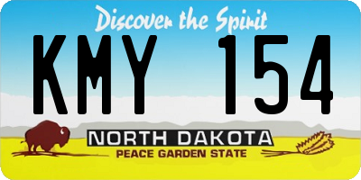 ND license plate KMY154