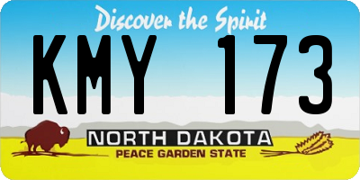 ND license plate KMY173