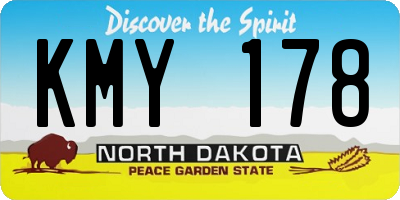 ND license plate KMY178