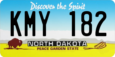 ND license plate KMY182