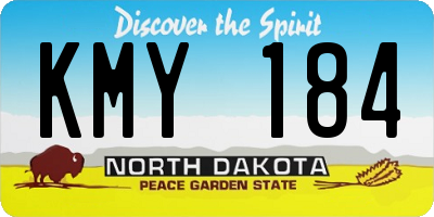 ND license plate KMY184
