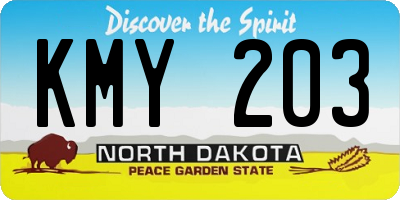 ND license plate KMY203