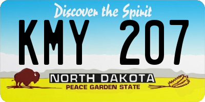 ND license plate KMY207