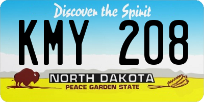 ND license plate KMY208