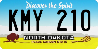 ND license plate KMY210