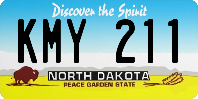 ND license plate KMY211