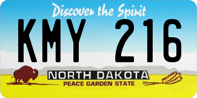 ND license plate KMY216