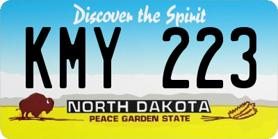 ND license plate KMY223