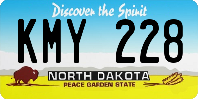 ND license plate KMY228