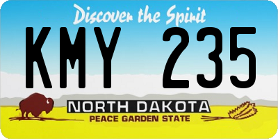 ND license plate KMY235