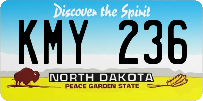 ND license plate KMY236