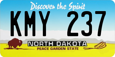 ND license plate KMY237