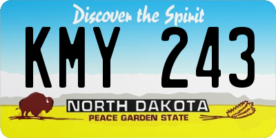 ND license plate KMY243