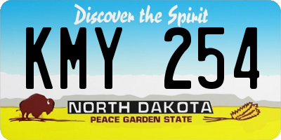 ND license plate KMY254