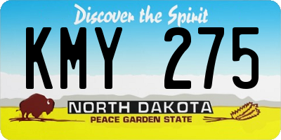ND license plate KMY275