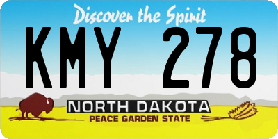 ND license plate KMY278