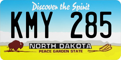 ND license plate KMY285