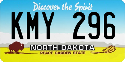 ND license plate KMY296