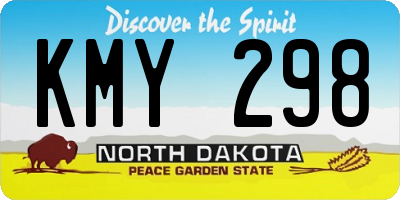 ND license plate KMY298
