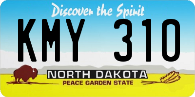 ND license plate KMY310