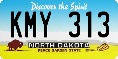 ND license plate KMY313