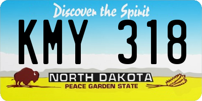 ND license plate KMY318