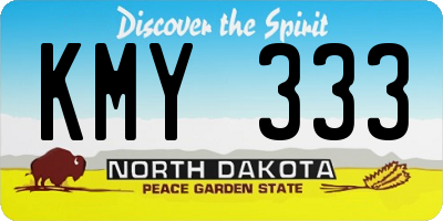 ND license plate KMY333