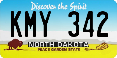 ND license plate KMY342