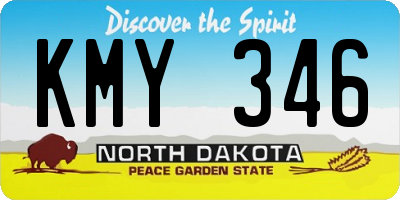 ND license plate KMY346