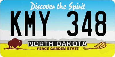 ND license plate KMY348
