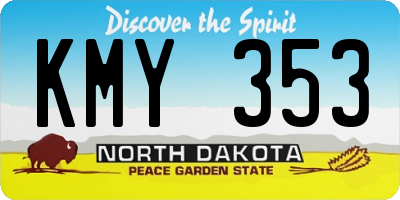 ND license plate KMY353