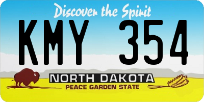 ND license plate KMY354