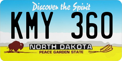 ND license plate KMY360