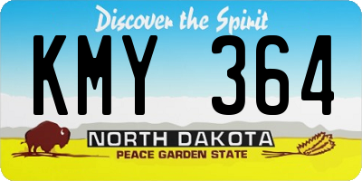 ND license plate KMY364