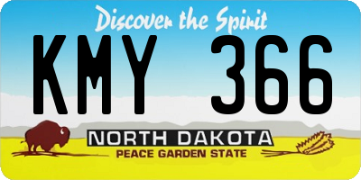ND license plate KMY366