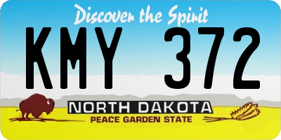 ND license plate KMY372