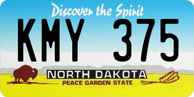 ND license plate KMY375