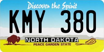ND license plate KMY380