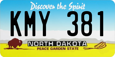 ND license plate KMY381
