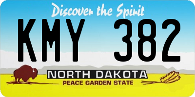 ND license plate KMY382