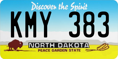 ND license plate KMY383
